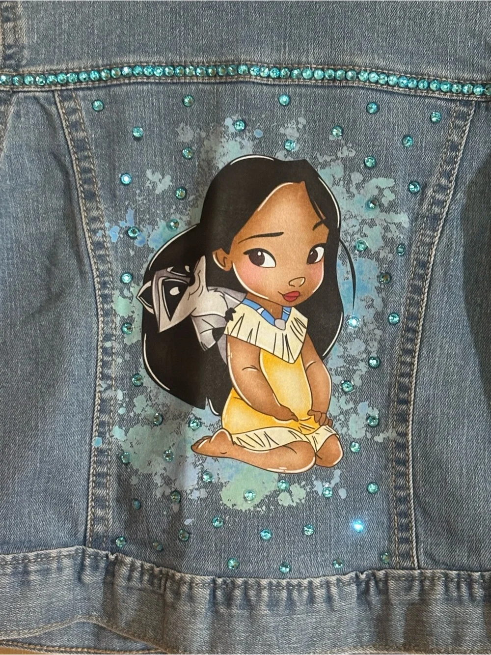 Girls Embellished Jean Jacket Pocahontas Size 4T